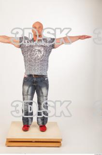 Whole body modeling reference blue jeans gray tshirt 0017